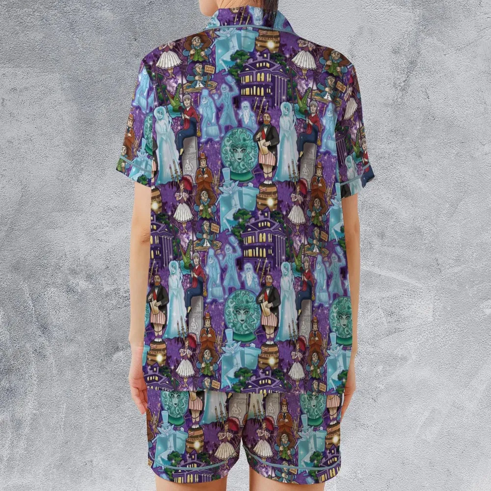 Foolish Mortal Supply Haunted Mansion Satin Short-Sleeve Pajamas Set - 2