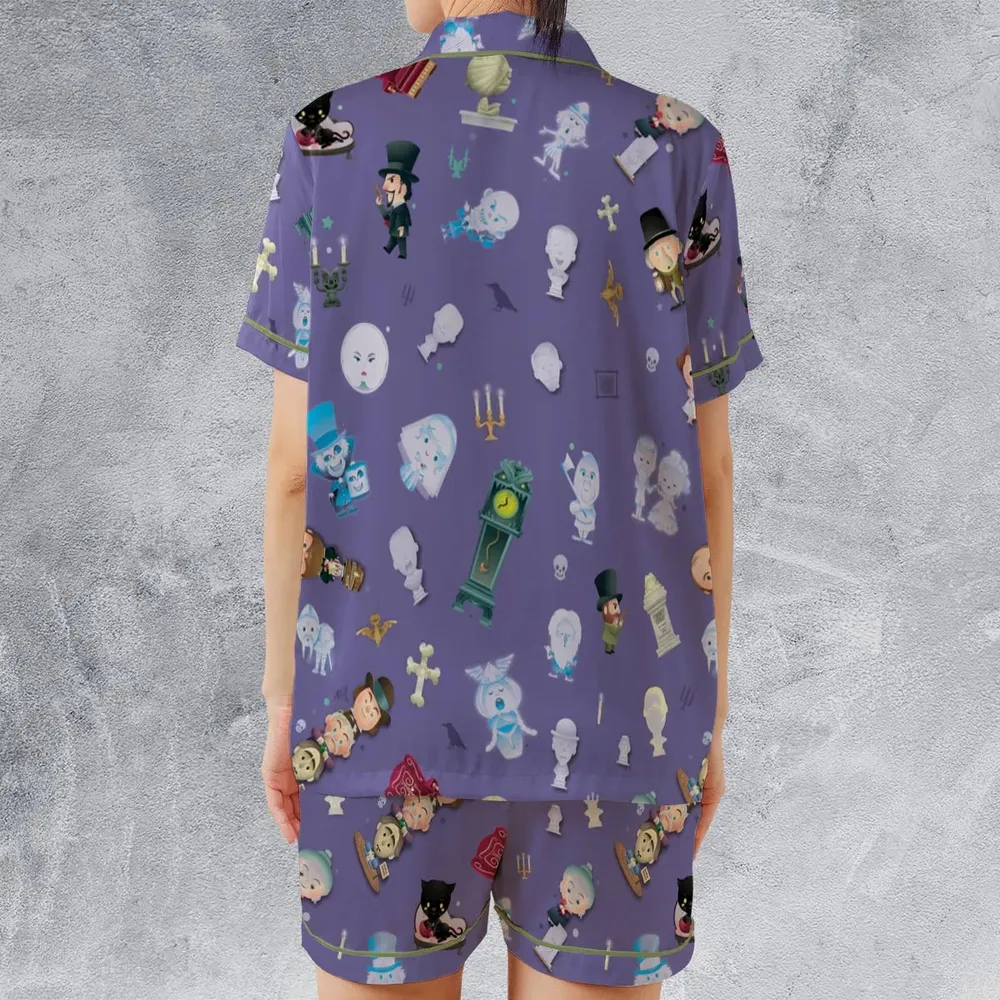 Ghoul Chic Haunted Mansion Satin Short-Sleeve Pajamas Set - 2