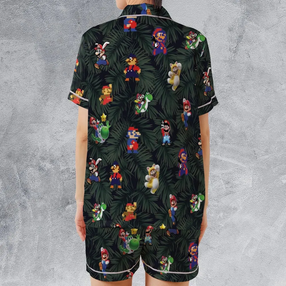 Tropical Mario Super Mario Satin Short-Sleeve Pajamas Set - 2