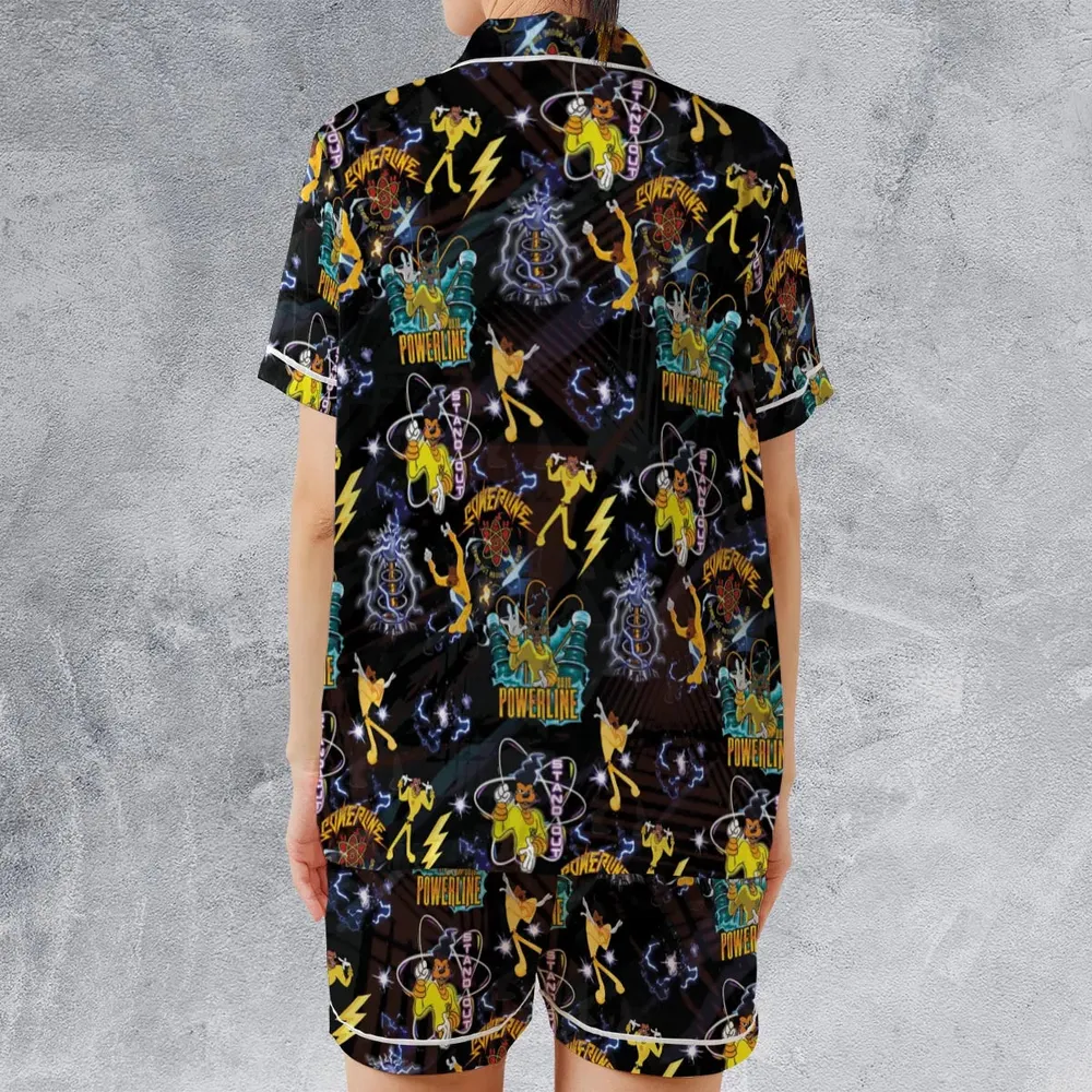 Powerline Concert A Goofy Movie Satin Short-Sleeve Pajamas Set - 2