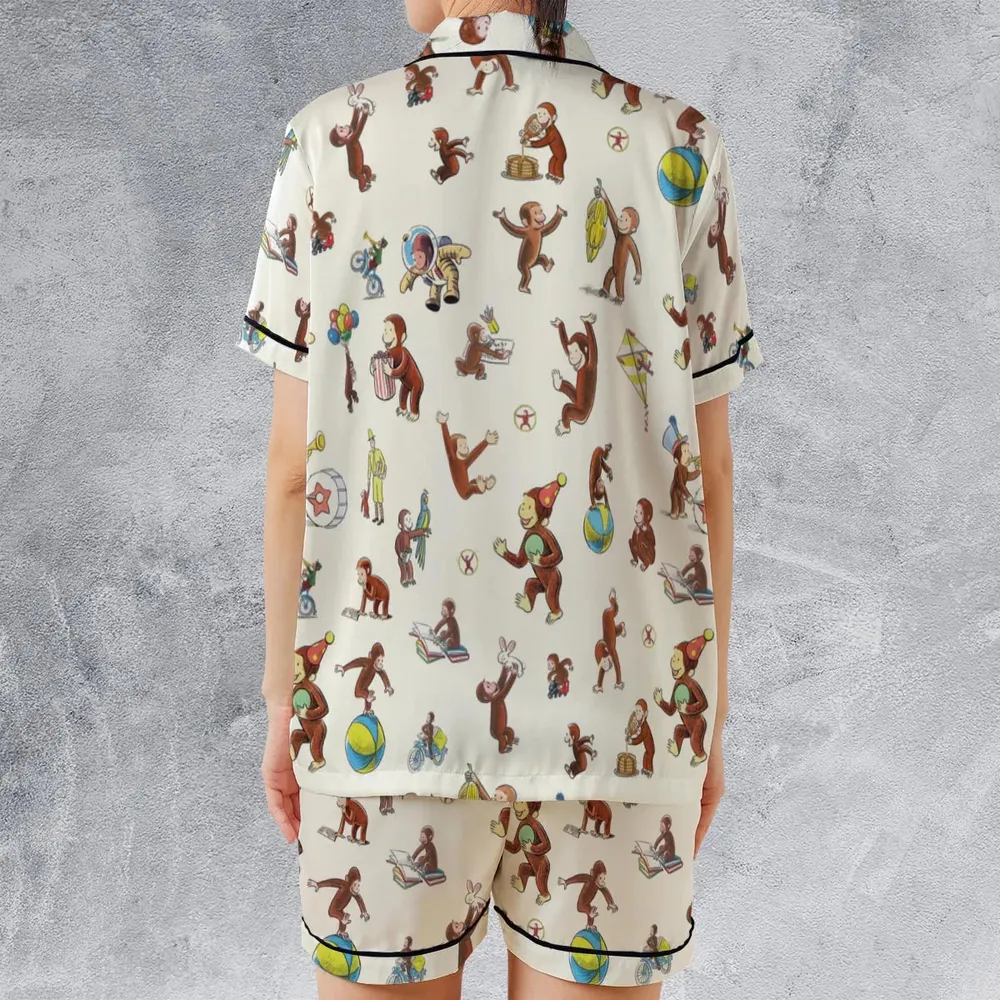 Riotsociety Curious George Satin Short-Sleeve Pajamas Set - 2