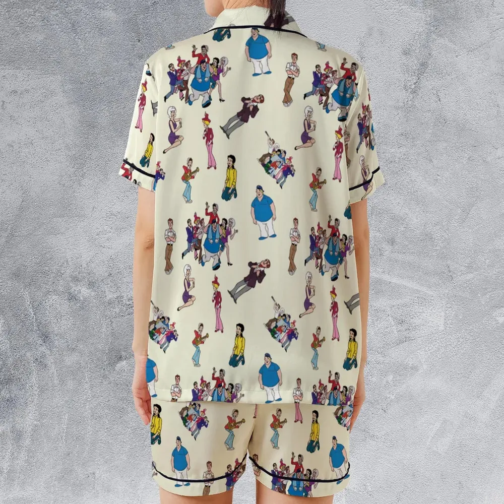 The New Adventures of Gilligan Pattern Satin Short-Sleeve Pajamas Set - 2