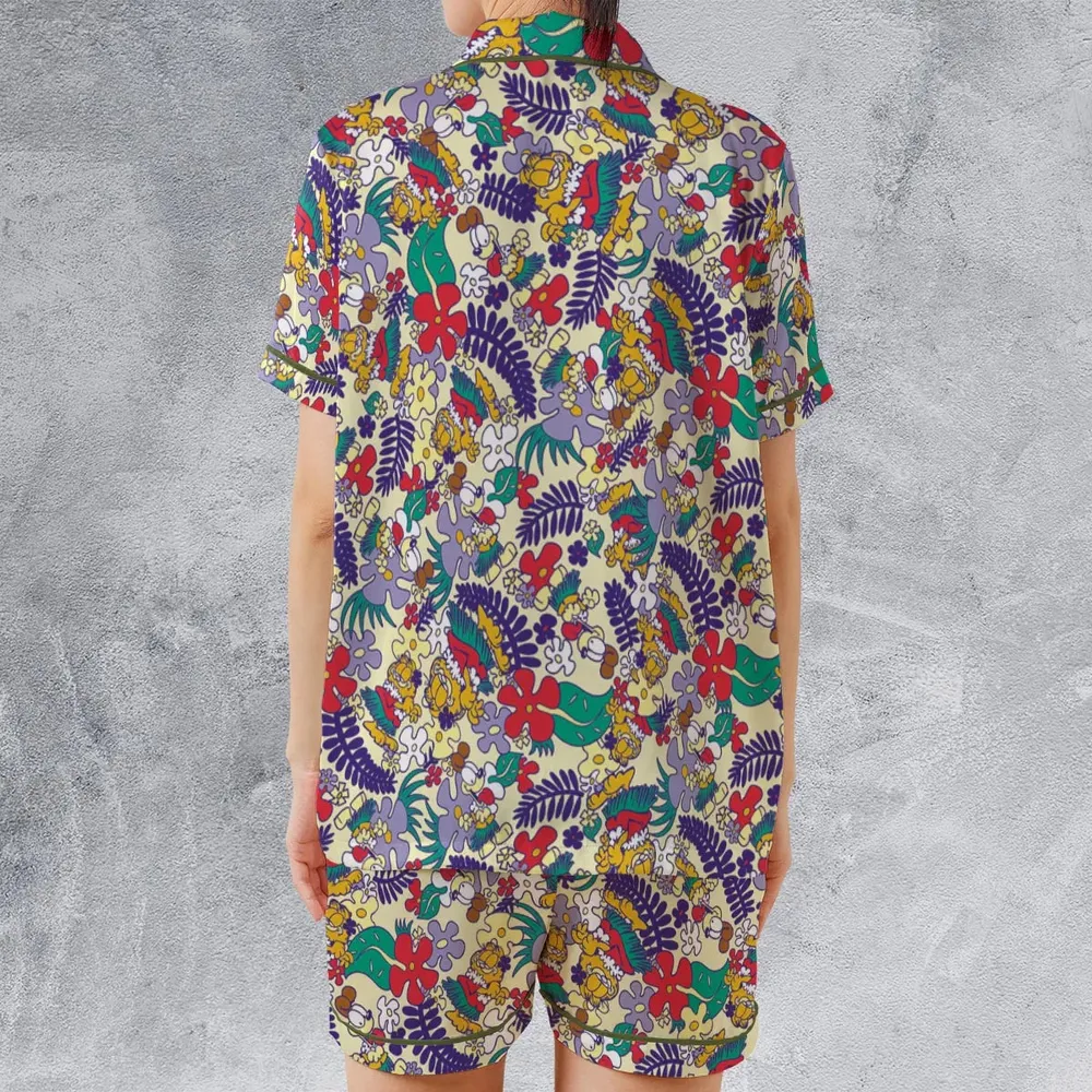Aloha Garfield And Odie Satin Short-Sleeve Pajamas Set - 2