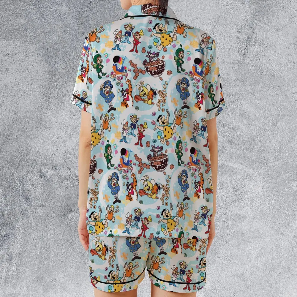 Cereal Favs Large Scale Satin Short-Sleeve Pajamas Set - 2