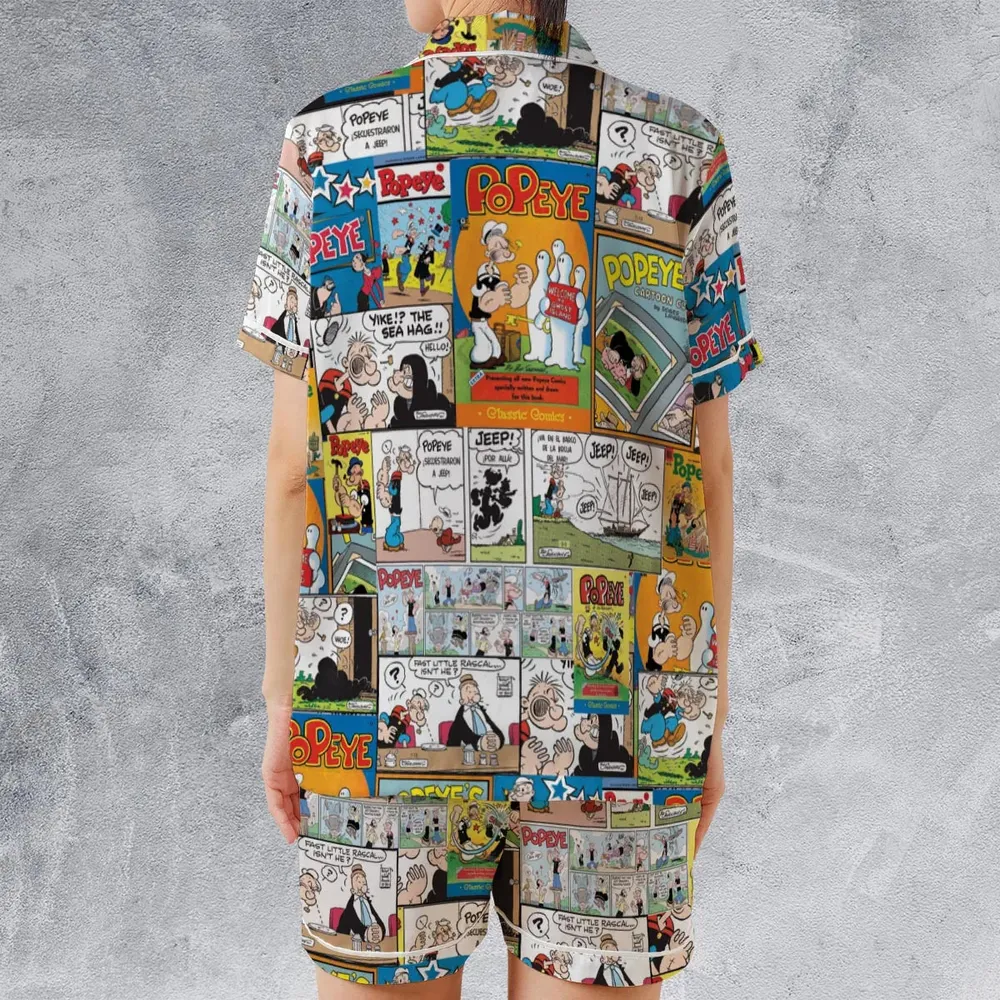 Olive Oyl Popeye Comic Satin Short-Sleeve Pajamas Set - 2