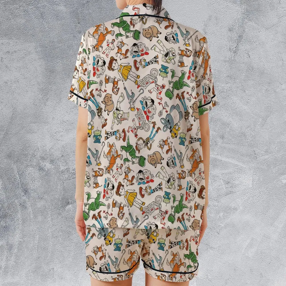 Toy Story Toss Pattern Satin Short-Sleeve Pajamas Set - 2
