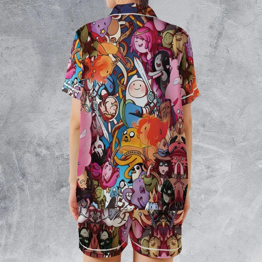 Land of Ooo Adventure Time Satin Short-Sleeve Pajamas Set - 2