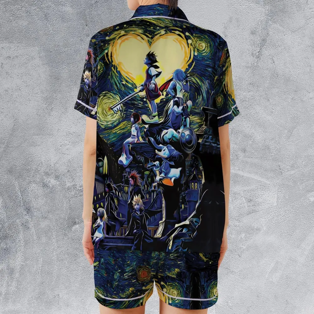 Kingdom Hearts Starry Night Satin Short-Sleeve Pajamas Set - 2