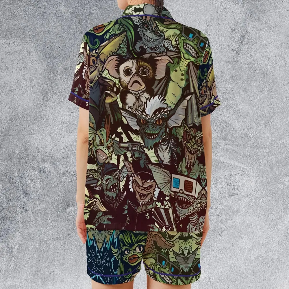 Tropical Gremlins Satin Short-Sleeve Pajamas Set - 2