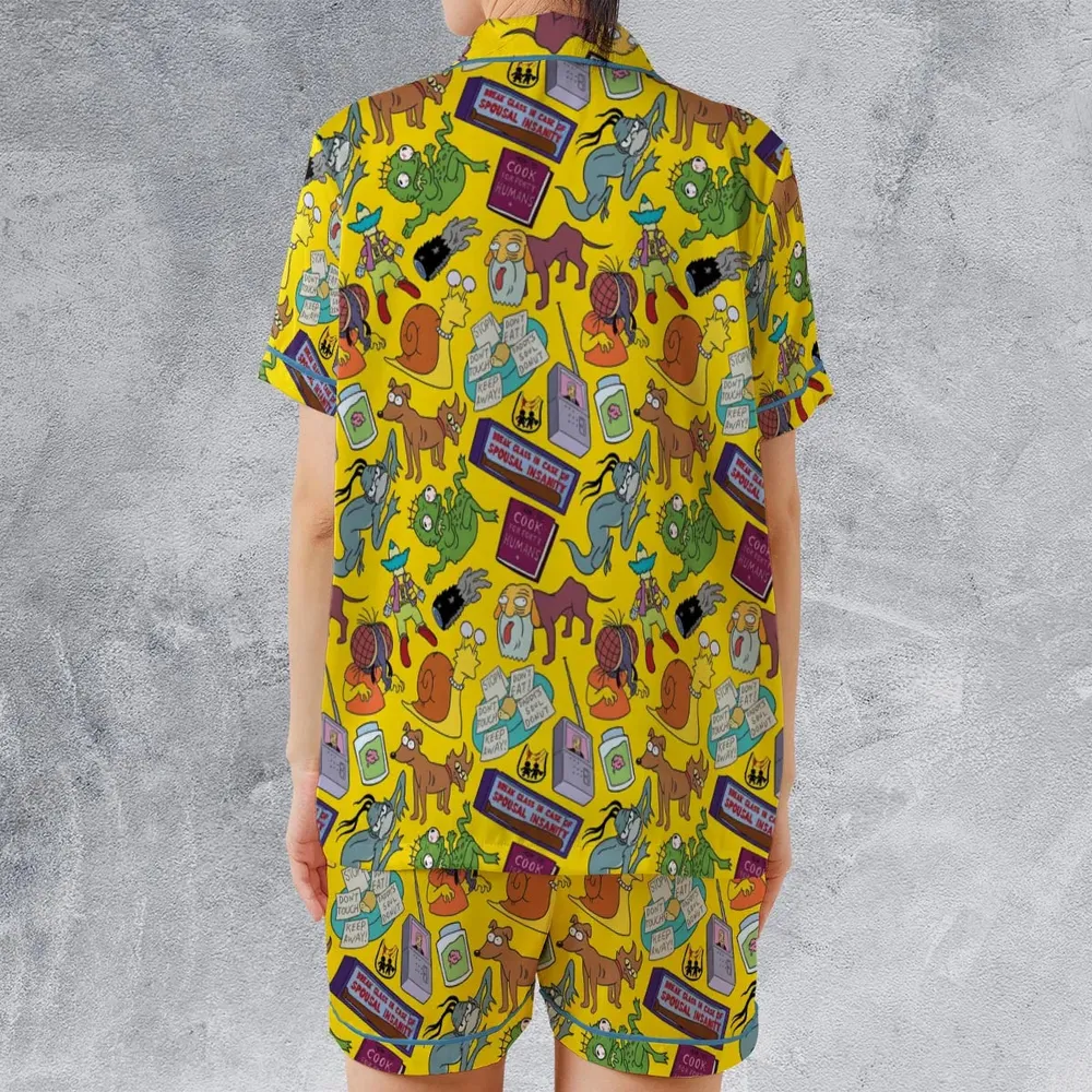Treehouse of Horror The Simpson Satin Short-Sleeve Pajamas Set - 2
