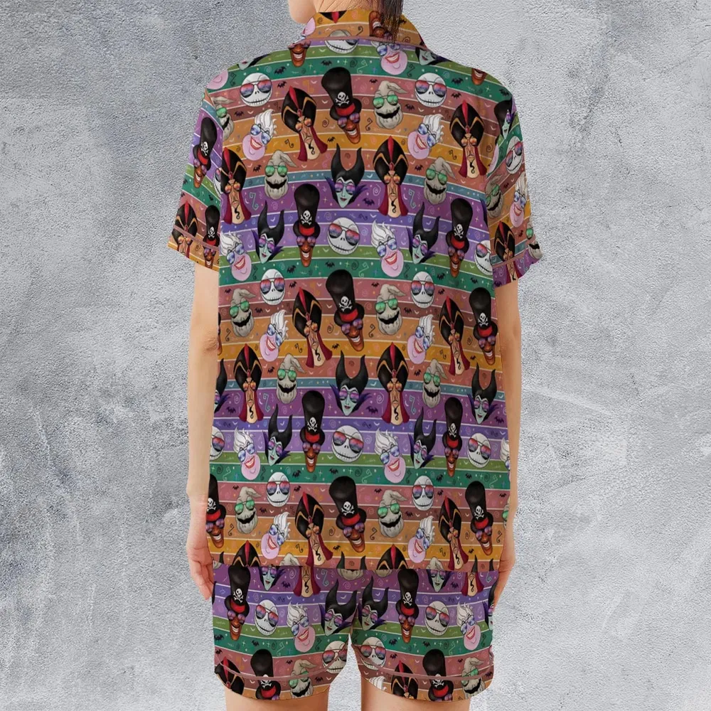 Chillin' like a Villain Summer Vibes Satin Short-Sleeve Pajamas Set - 2