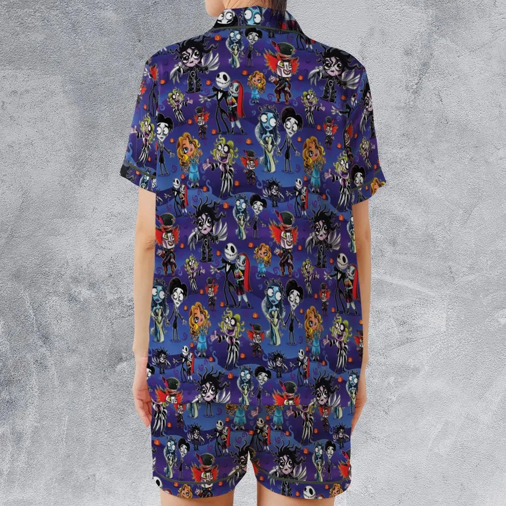 Tim Burton Movies Satin Short-Sleeve Pajamas Set - 2