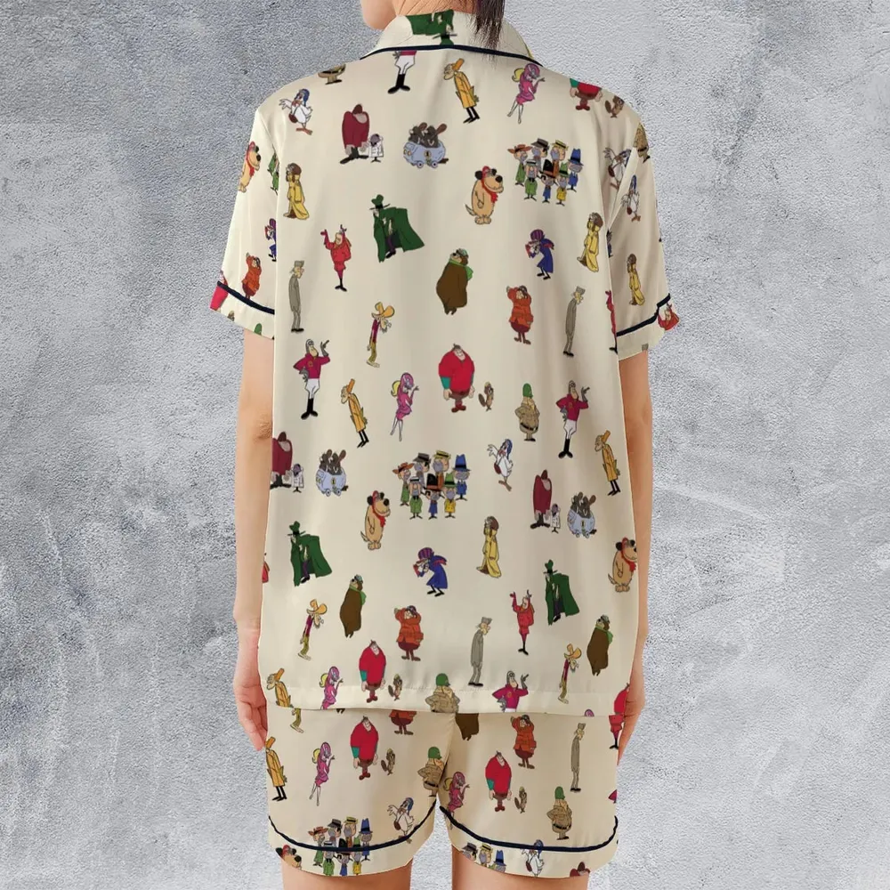 Wacky Races Characters Satin Short-Sleeve Pajamas Set - 2