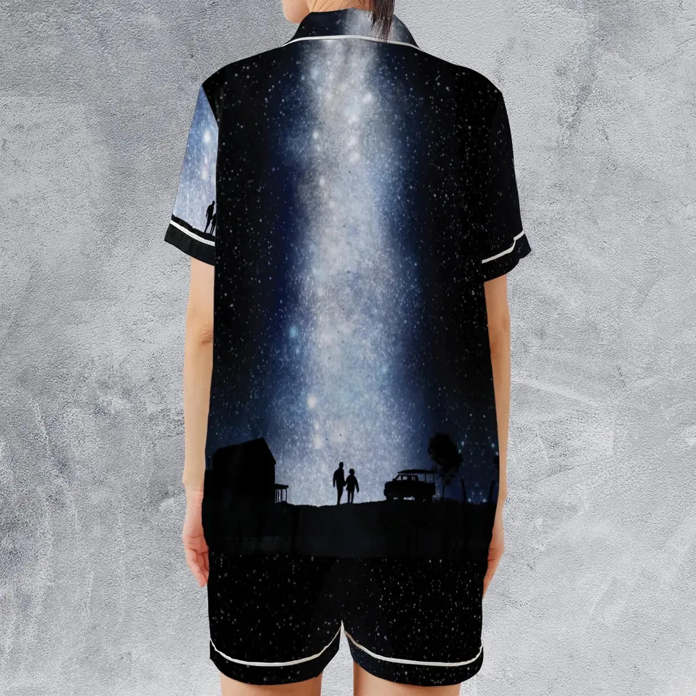 Interstellar Satin Short-Sleeve Pajamas Set - 2