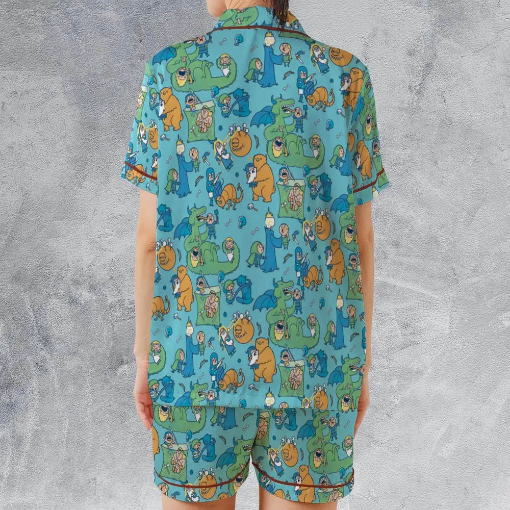 Total Party Kill DnD Satin Short-Sleeve Pajamas Set - 2