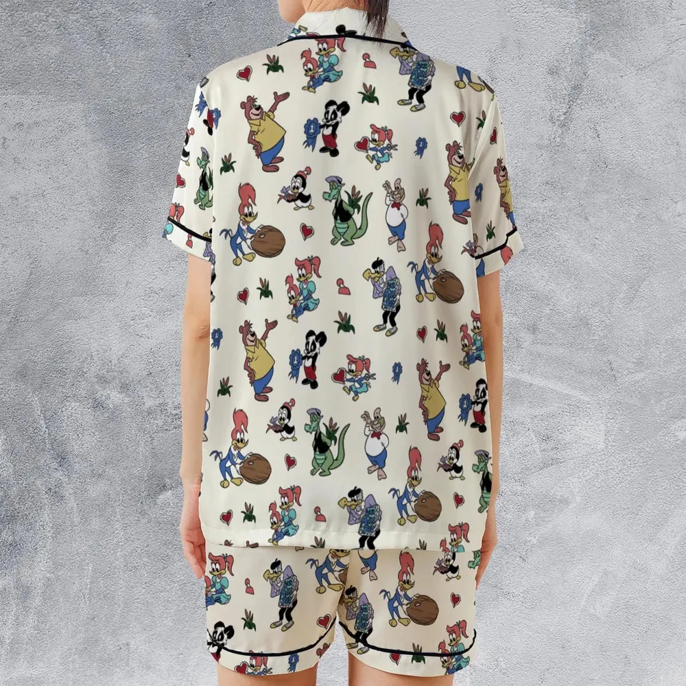Woody Woodpecker Walter Lantz Satin Short-Sleeve Pajamas Set - 2