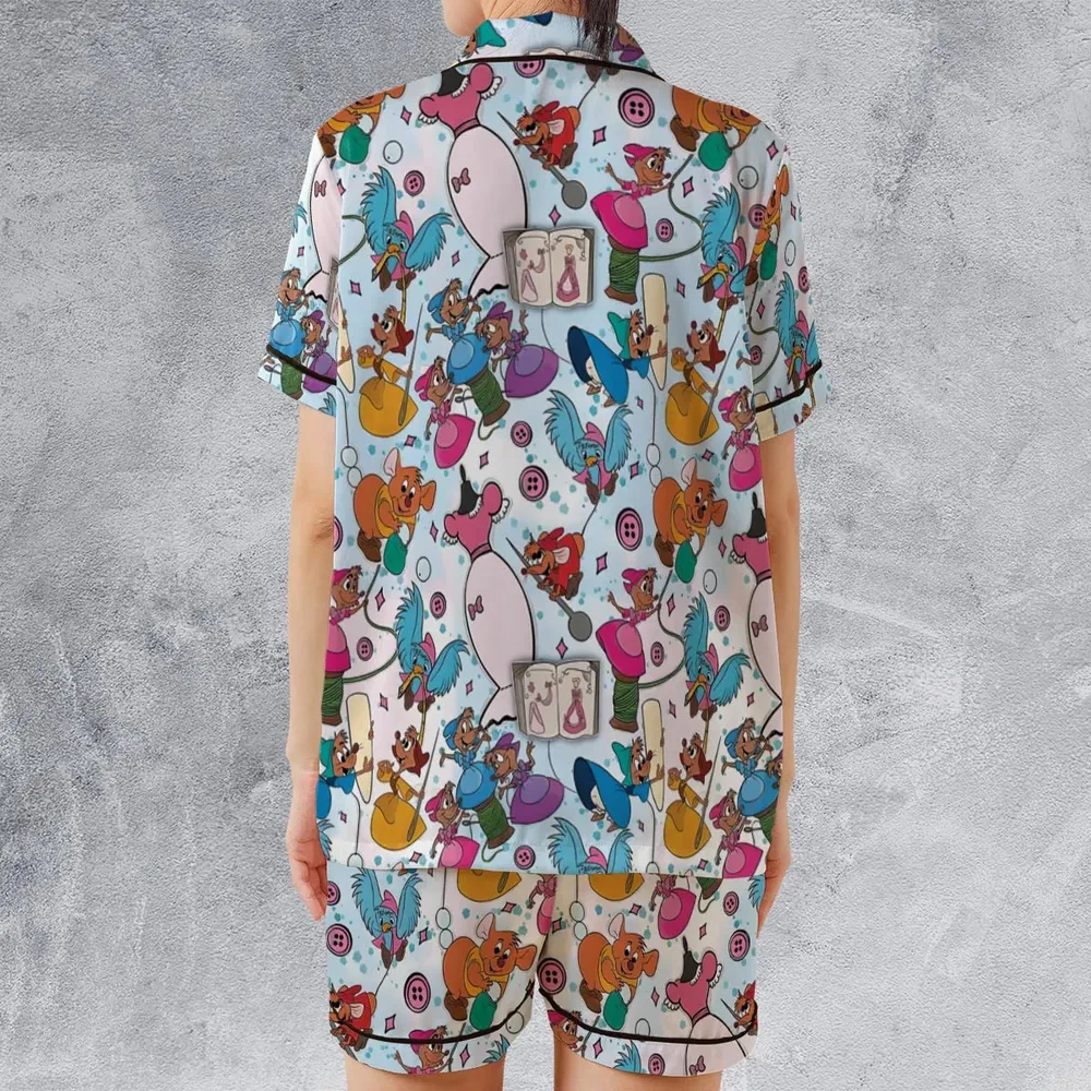 Jaq, Gus, & Sewing Friends Satin Short-Sleeve Pajamas Set - 2