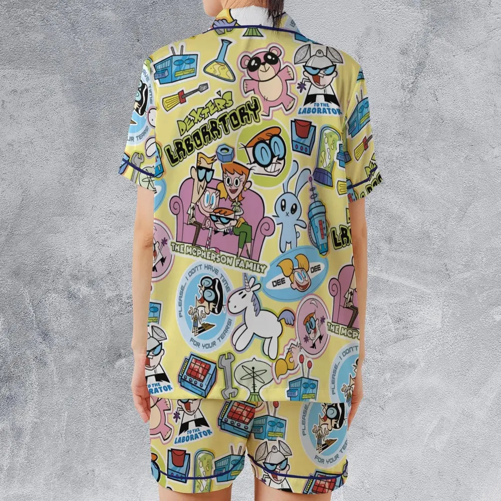 Dee Dee Mandark Dexter's Laboratory Funny Satin Short-Sleeve Pajamas Set - 2
