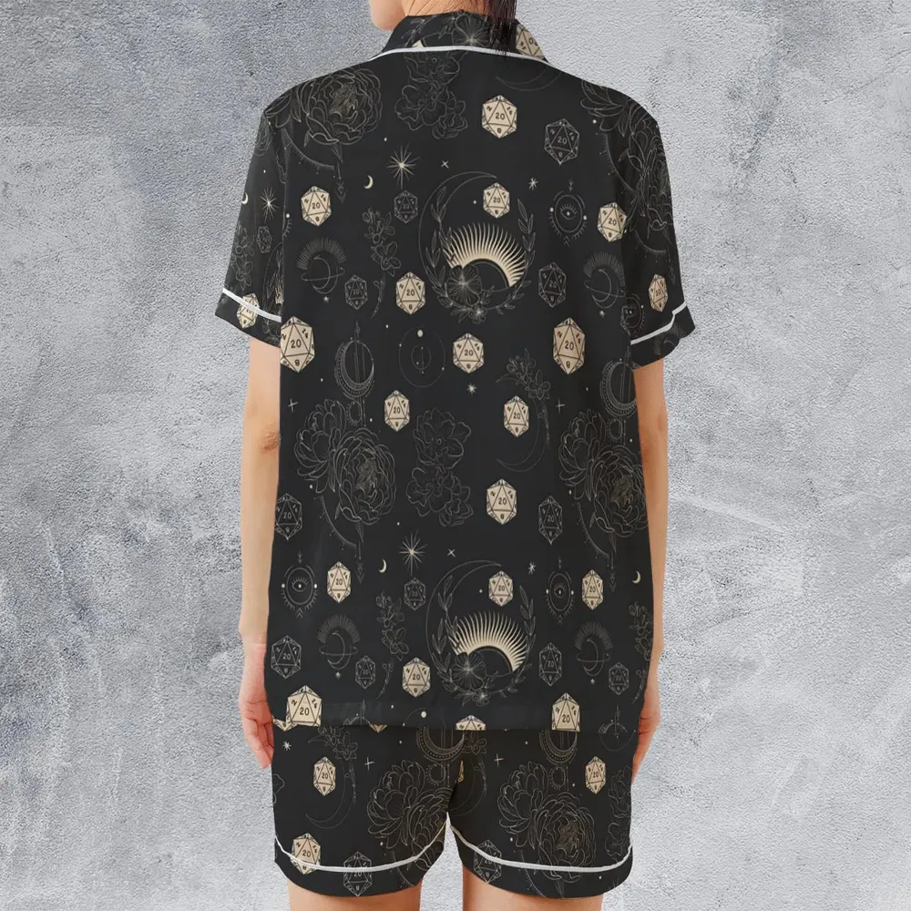Explosion Dice DnD Satin Short-Sleeve Pajamas Set - 2
