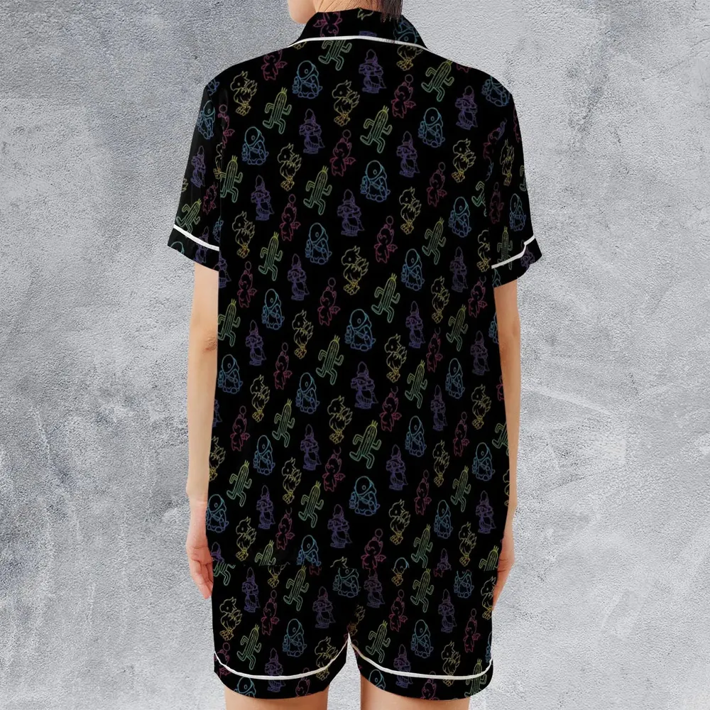 From Chocobos To Cactuars Final Fantasy Satin Short-Sleeve Pajamas Set - 2