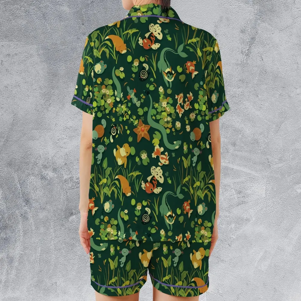 Under Water Type Pokemon Satin Short-Sleeve Pajamas Set - 2