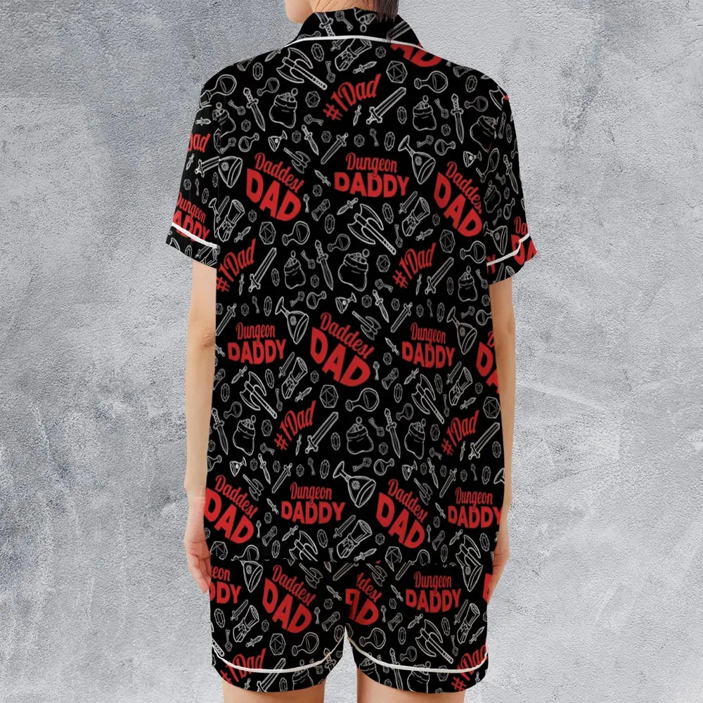 Dungeon Daddy DND Satin Short-Sleeve Pajamas Set - 2
