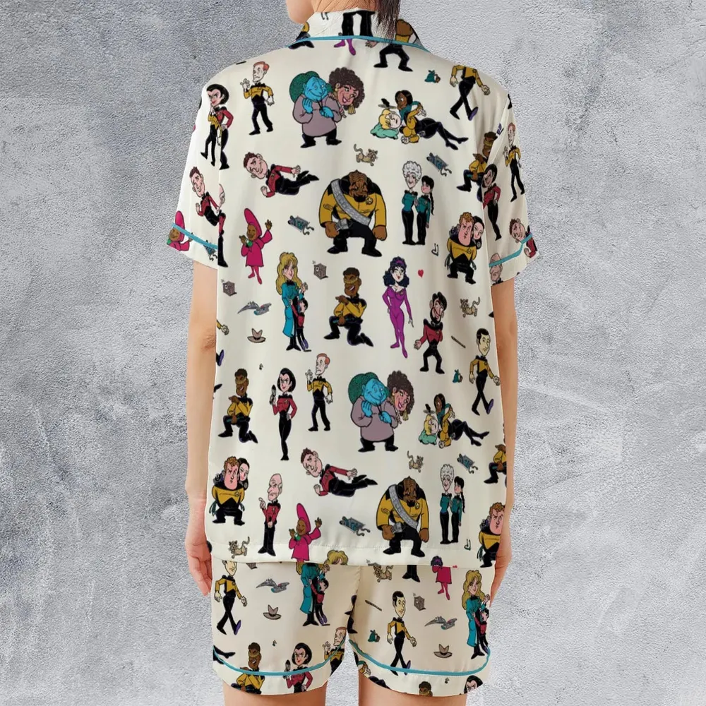 Star Trek TNG Tribute Satin Short-Sleeve Pajamas Set - 2