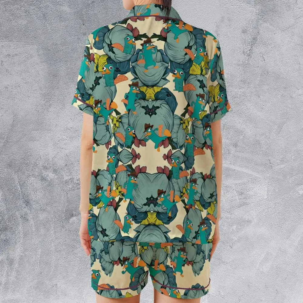 Perry The Platypus Phineas and Ferb Satin Short-Sleeve Pajamas Set - 2