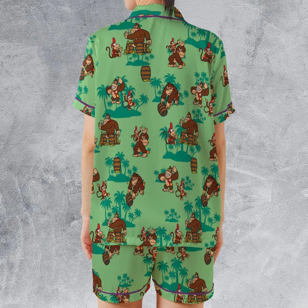 Donkey Kong & Diddy Kong Satin Short-Sleeve Pajamas Set - 2