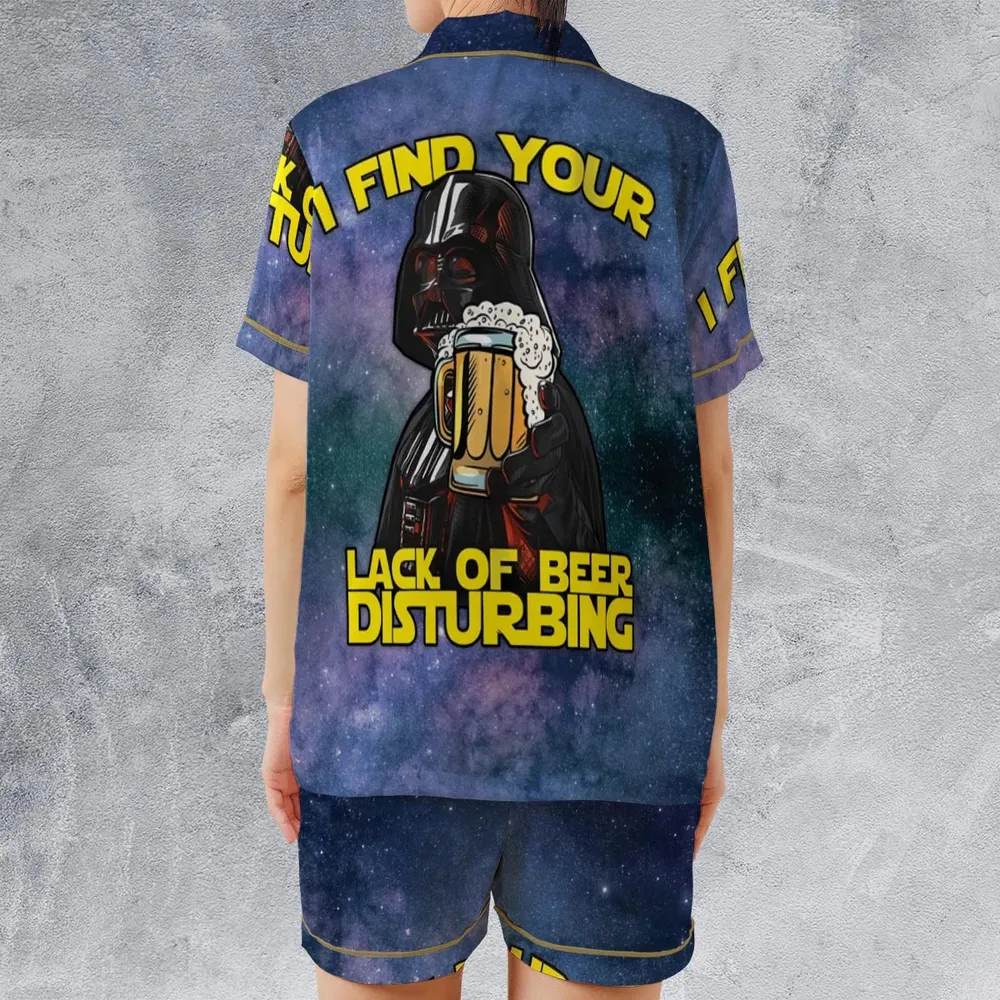 I Find Your Lack Of Beer Disturbing Cool Satin Short-Sleeve Pajamas Set - 2