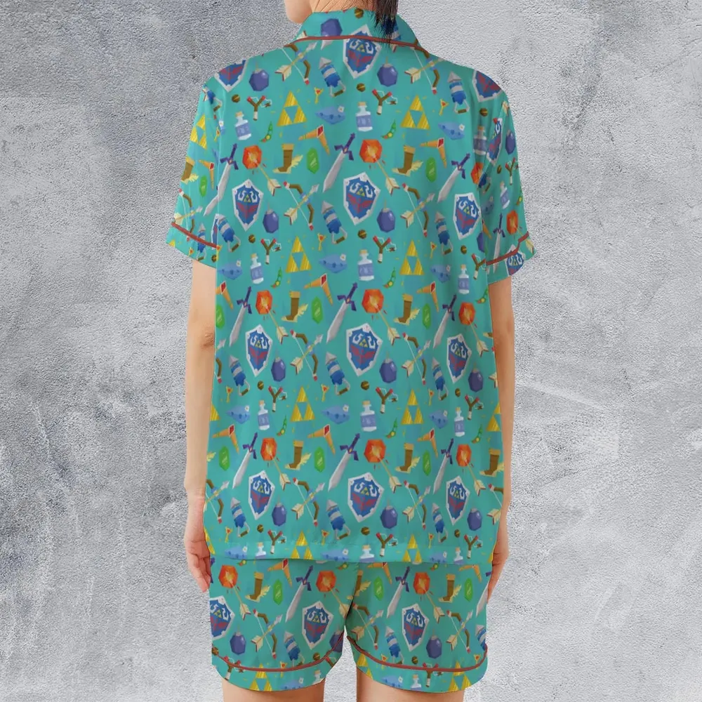 Zelda Korok Satin Short-Sleeve Pajamas Set - 2