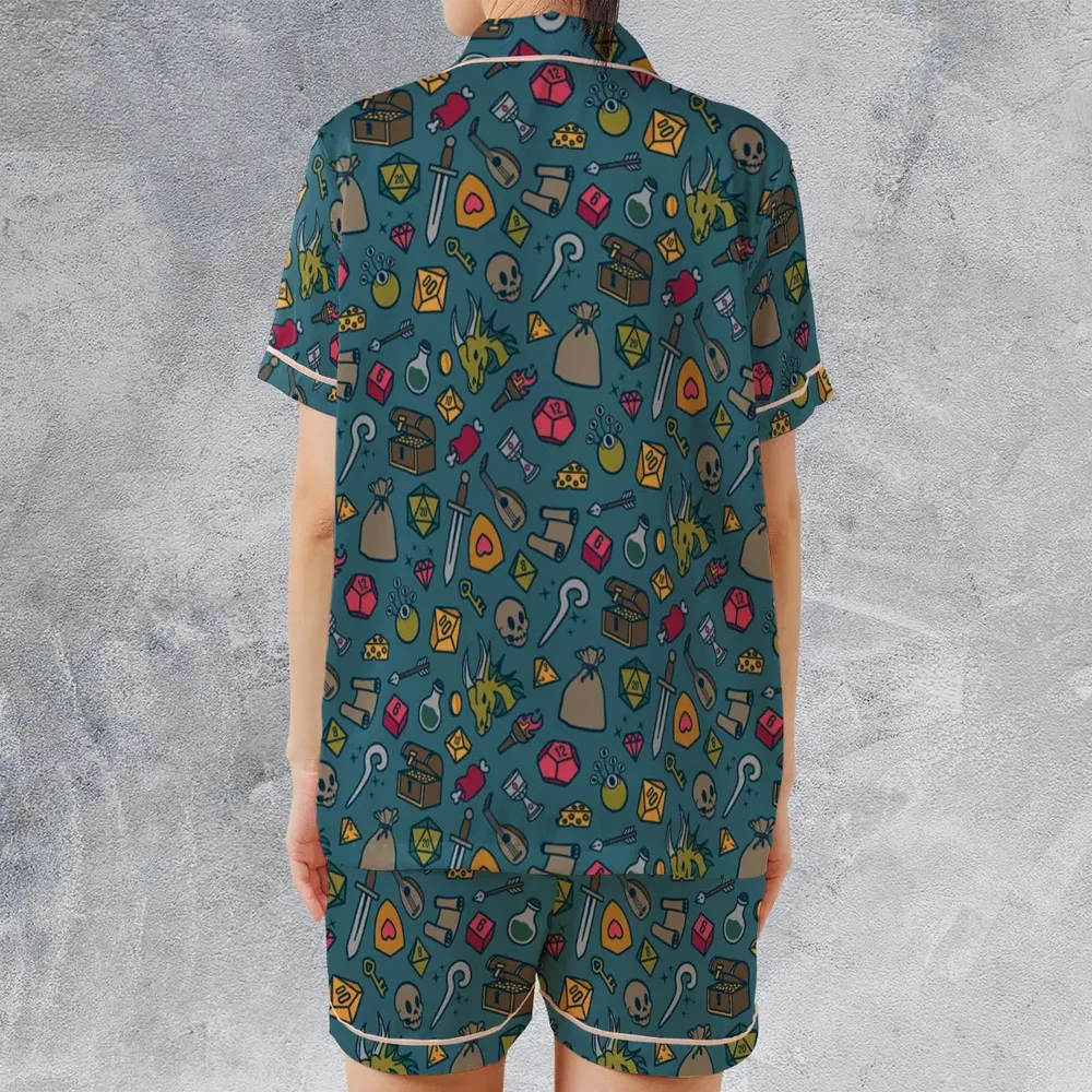Play Your Role DnD Satin Short-Sleeve Pajamas Set - 2