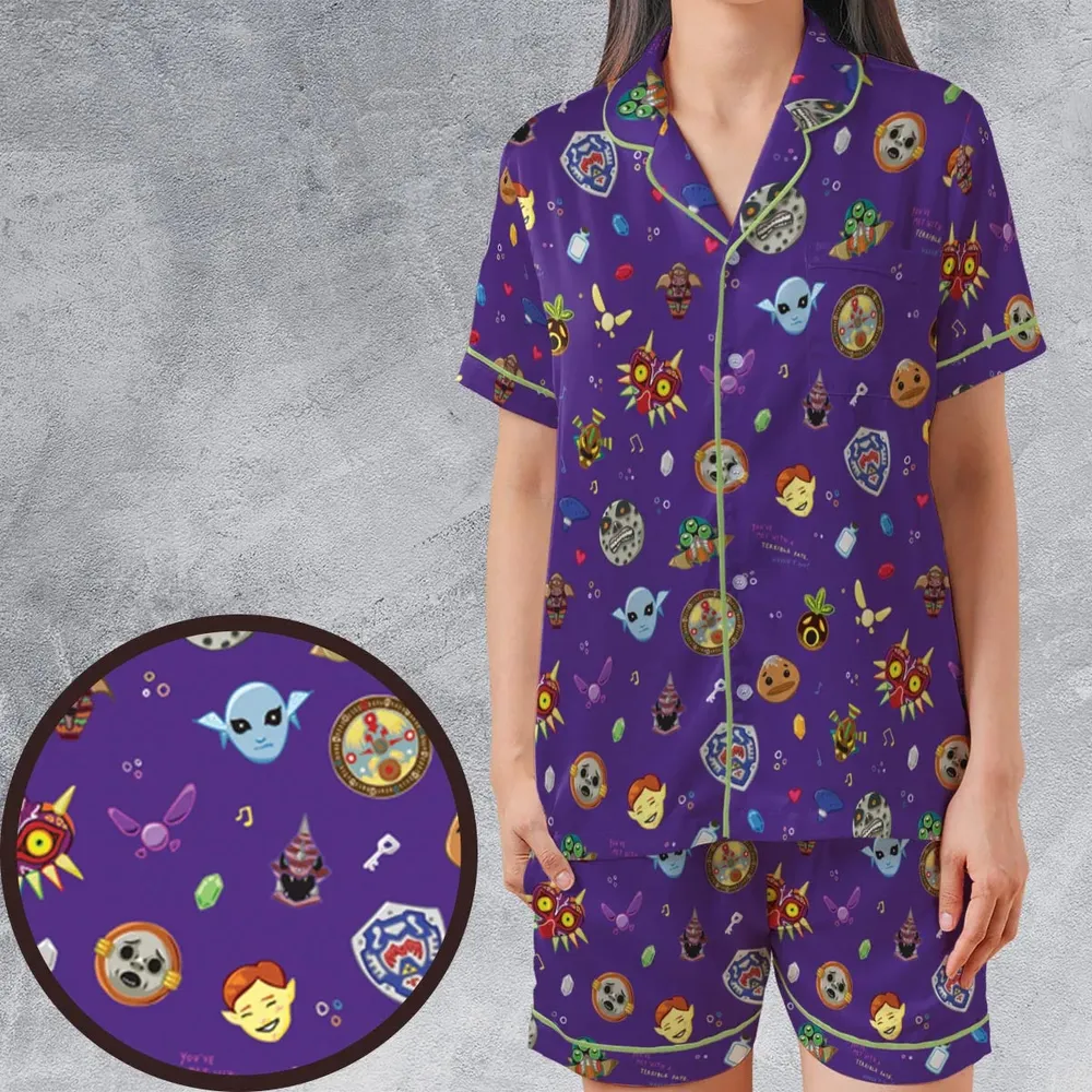 The Final Days The Legend of Zelda Satin Short-Sleeve Pajamas Set - 1