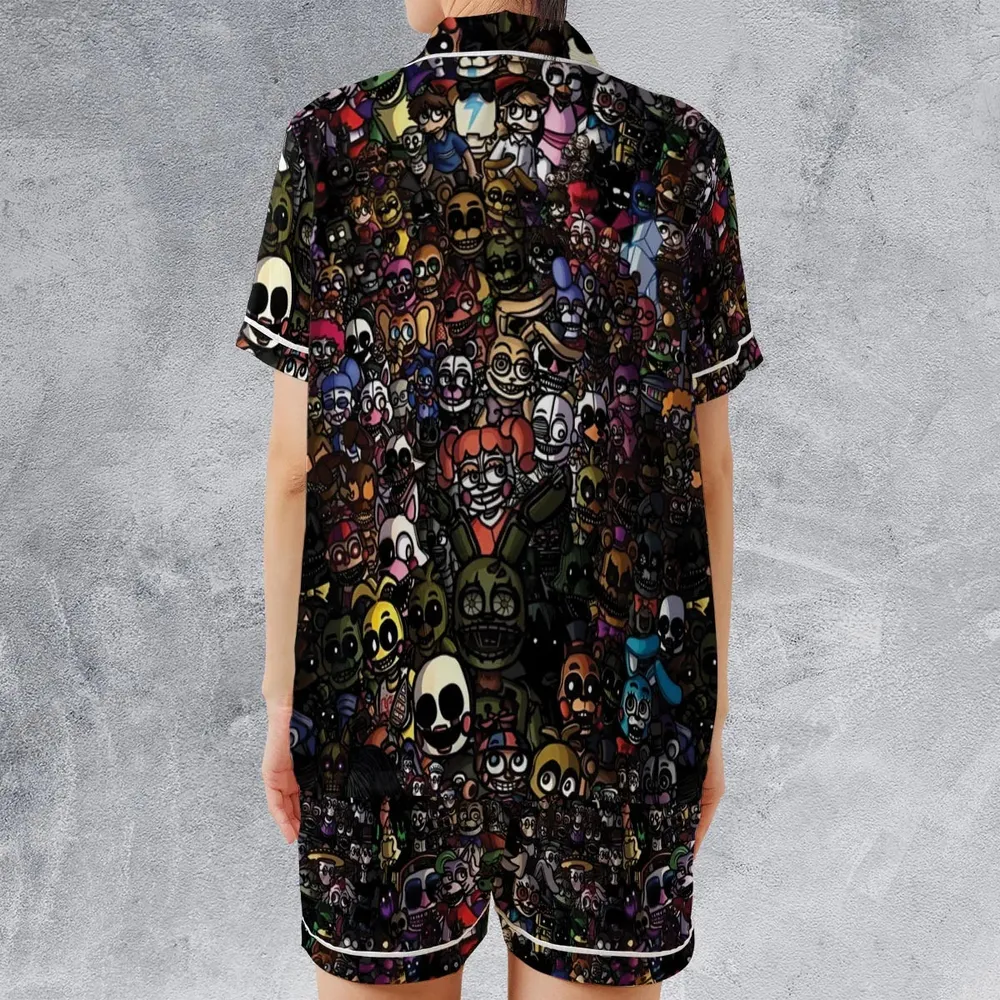 Doing A FNAF Satin Short-Sleeve Pajamas Set - 2