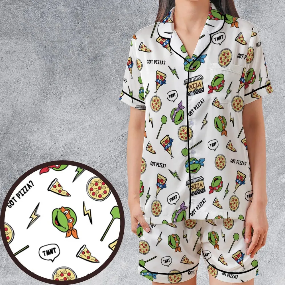 Got Pizza Teenage Mutant Ninja Turtles Satin Short-Sleeve Pajamas Set - 1