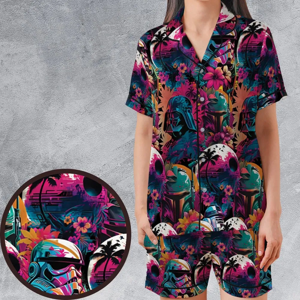 Star Wars Synthwave Satin Short-Sleeve Pajamas Set - 1