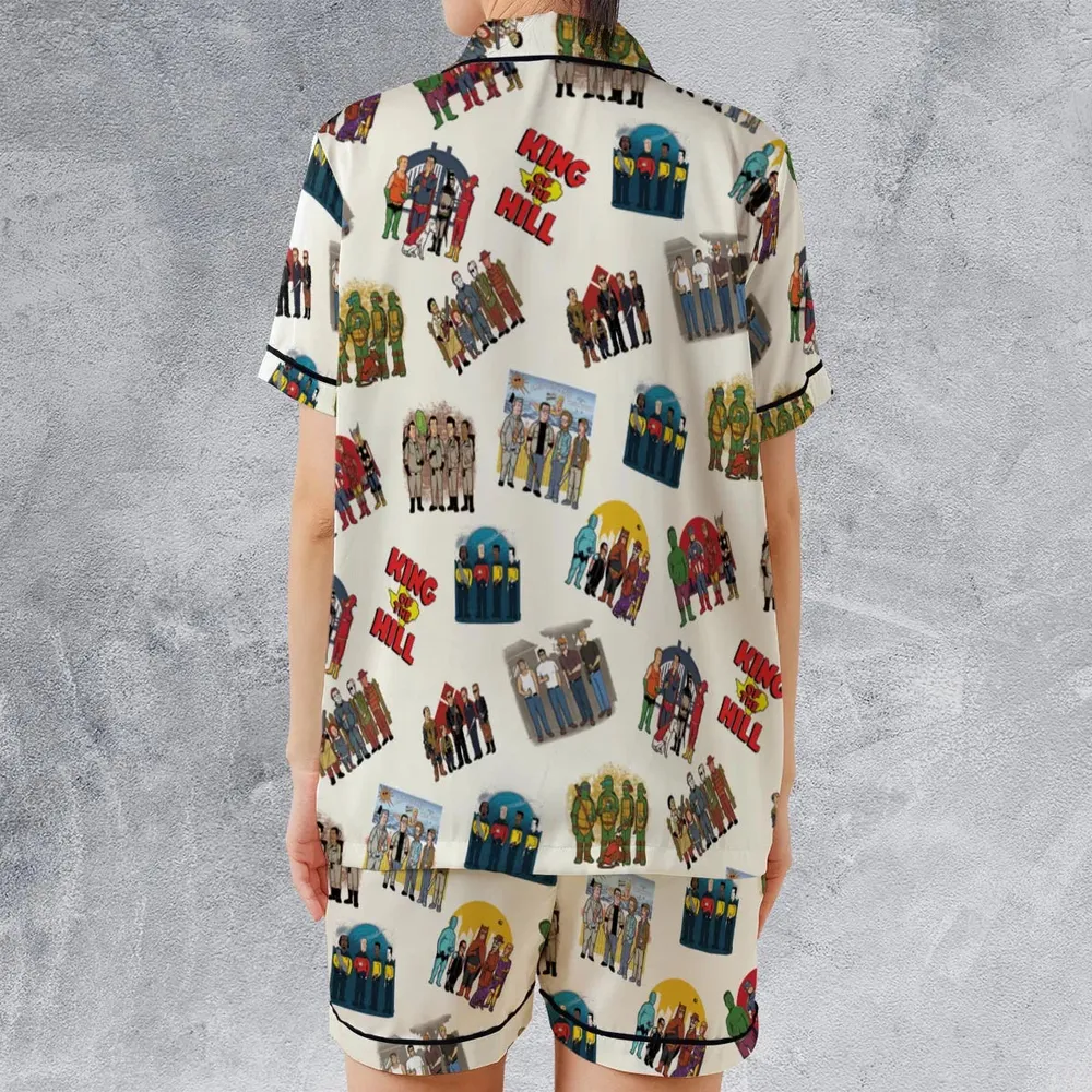 Hank's Friends King Of The Hill Parody Satin Short-Sleeve Pajamas Set - 2