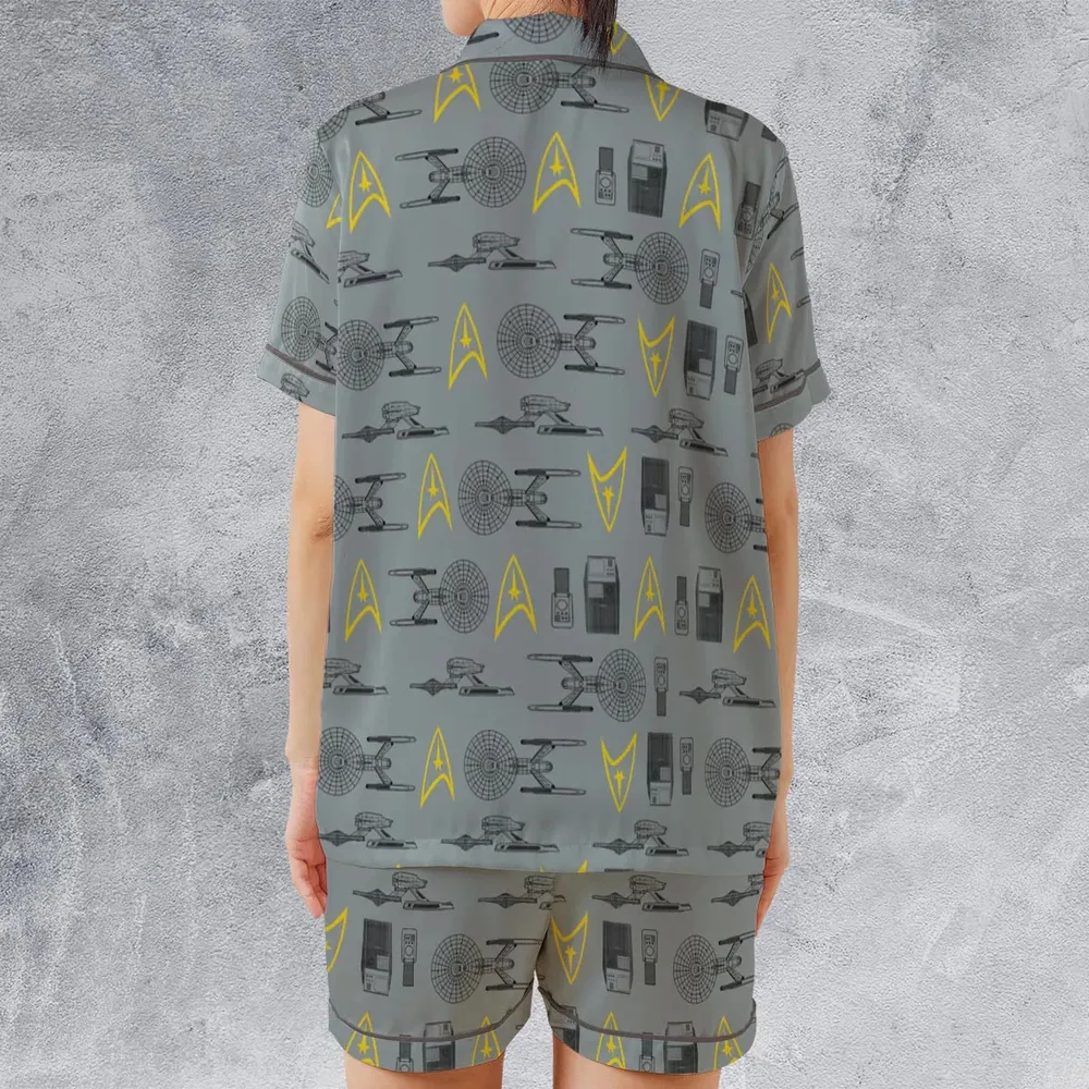 S.T Shipyard Star Trek Satin Short-Sleeve Pajamas Set - 2