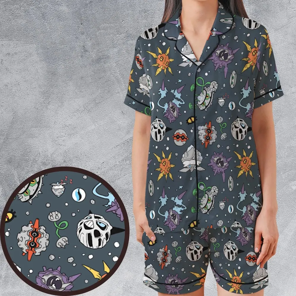 Rock Type Pokemon Satin Short-Sleeve Pajamas Set - 1