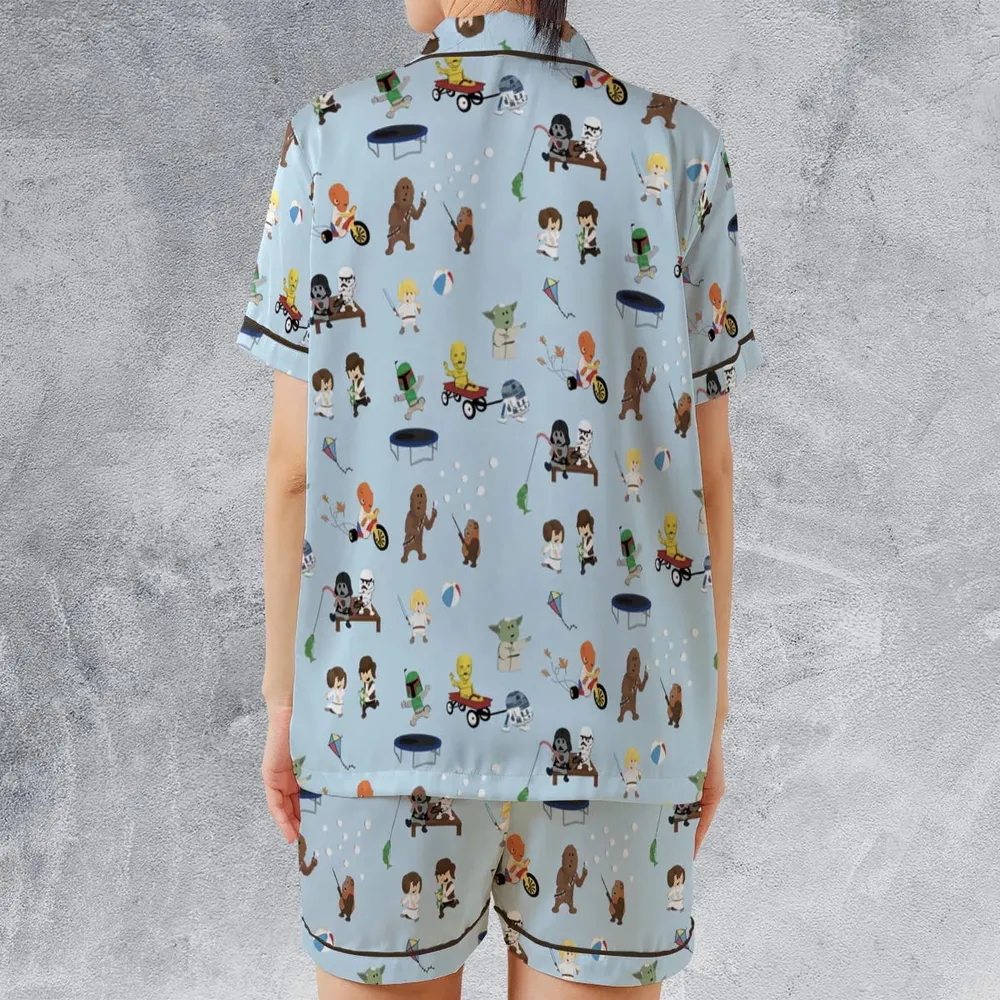 Go Fishing with Star Wars Characters Satin Short-Sleeve Pajamas Set - 2