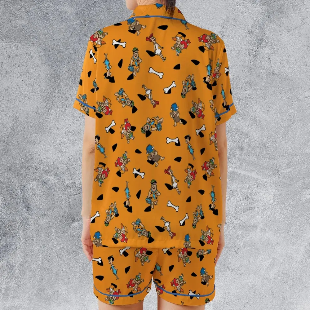 Stone Age The Flintstones Characters Satin Short-Sleeve Pajamas Set - 2