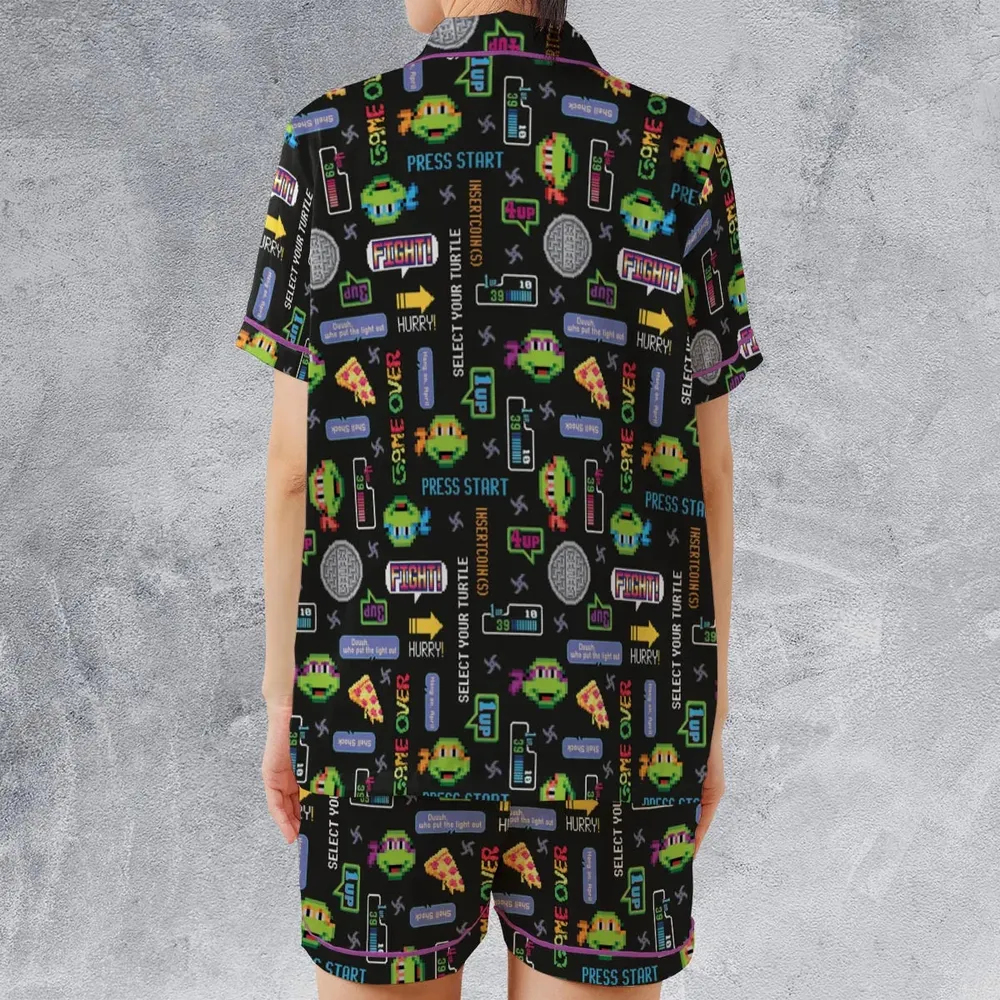 The TMNT Pixel Characters Satin Short-Sleeve Pajamas Set - 2