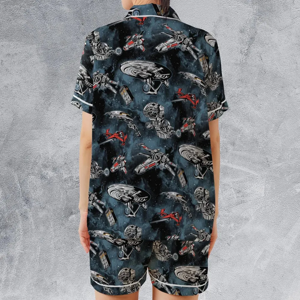 Ultimate Space Fleet Satin Short-Sleeve Pajamas Set - 2