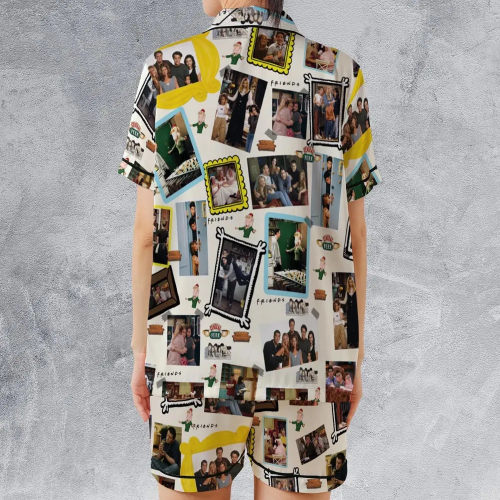 FRIENDS Satin Short-Sleeve Pajamas Set - 2