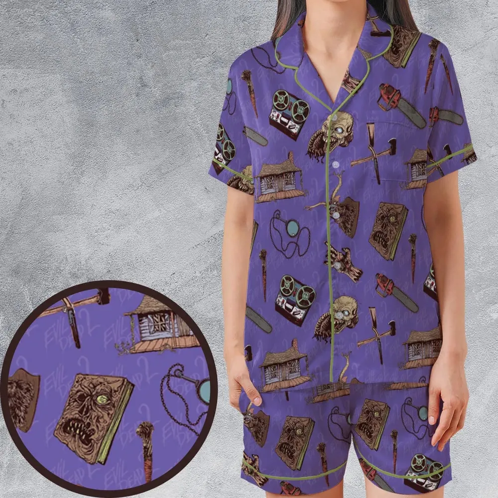Evil Dead Horror Satin Short-Sleeve Pajamas Set - 1