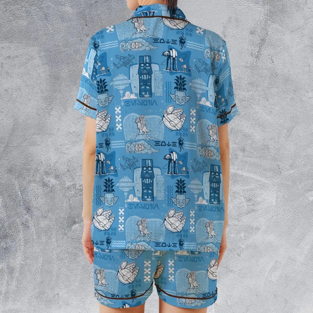 Dark Side Star Wars Tiki Shack Satin Short-Sleeve Pajamas Set - 2