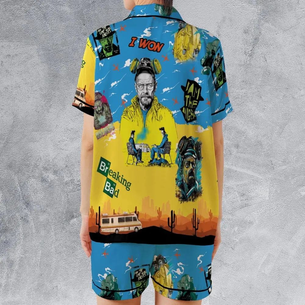 Cooking Meth Breaking Bad Satin Short-Sleeve Pajamas Set - 2