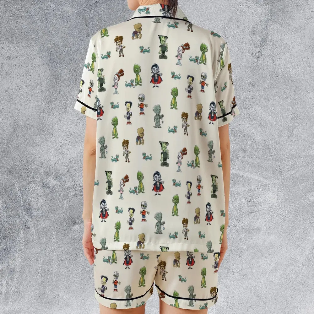 Classic Universal Monster Babies Satin Short-Sleeve Pajamas Set - 2