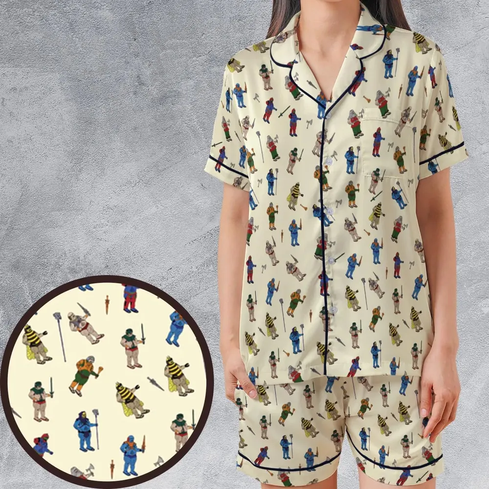 Carl In Masters Of The Universe Pattern Satin Short-Sleeve Pajamas Set - 1