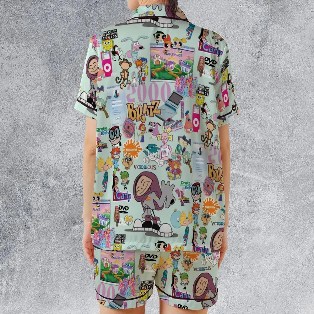 Born In The 2000s Satin Short-Sleeve Pajamas Set - 2